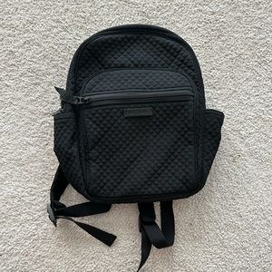 Vera Bradley Mini Backpack in Black Microfiber